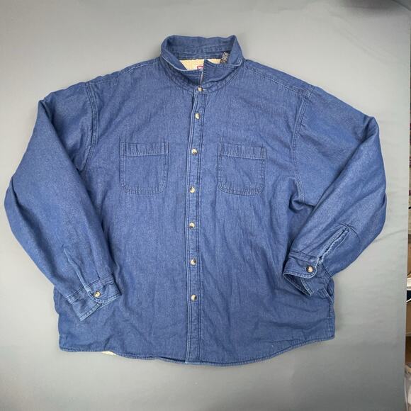 Wrangler 3XL Sherpa Lined Denim Jacket Western Blue Heavyweight - Picture 1 of 7